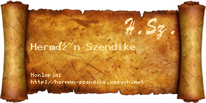Hermán Szendike névjegykártya